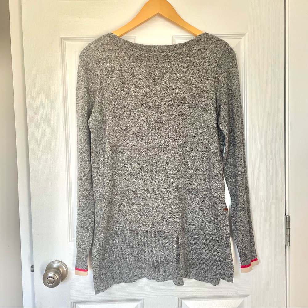 Roots Cabin Salt & Pepper Tunic Sweater Grey Pullover Academia Casual Basic M